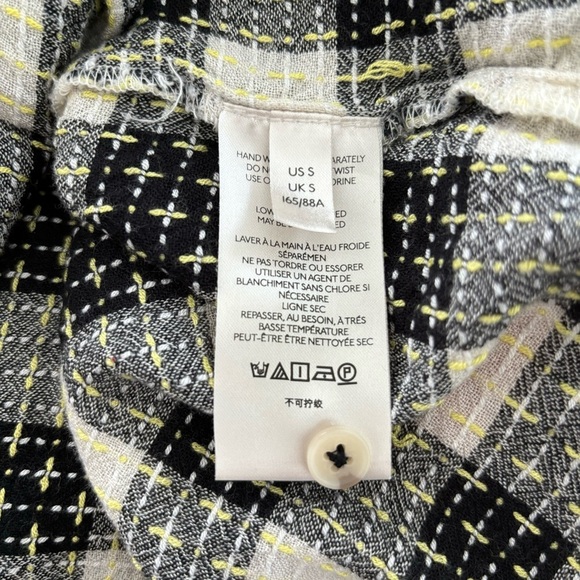 Anthropologie Pilcro Breezy Button Down Black Plaid Buffalo Top Blouse Size S - Picture 11 of 14